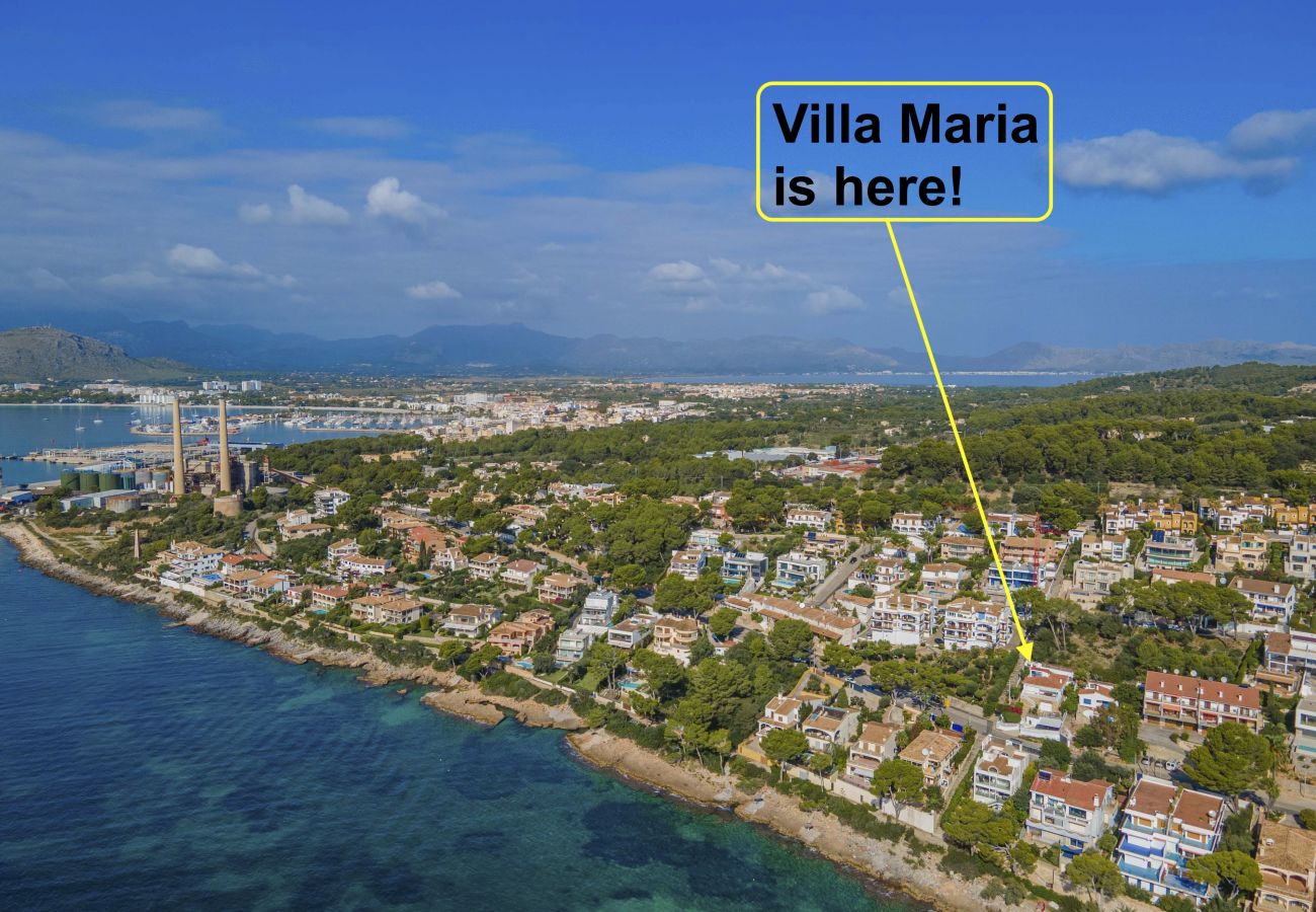 Ferienhaus in Alcudia - Villa Maria Meerblick für 6 Personen mit Schwimmbad in Alcanada