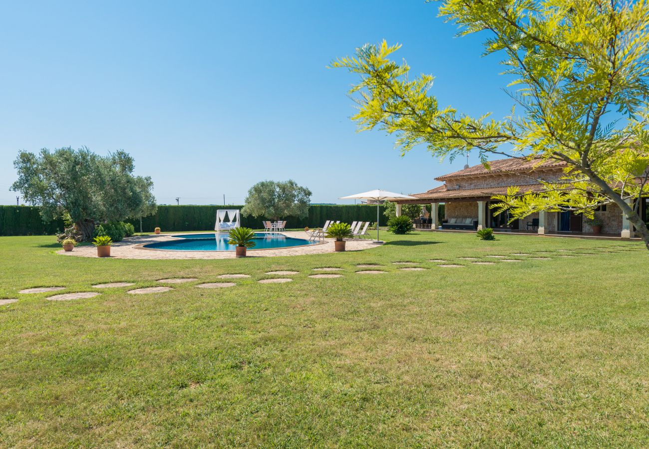 Country house in Sa Pobla - Villa SANT VICENS for 8 with swimming pool surrounded by nature