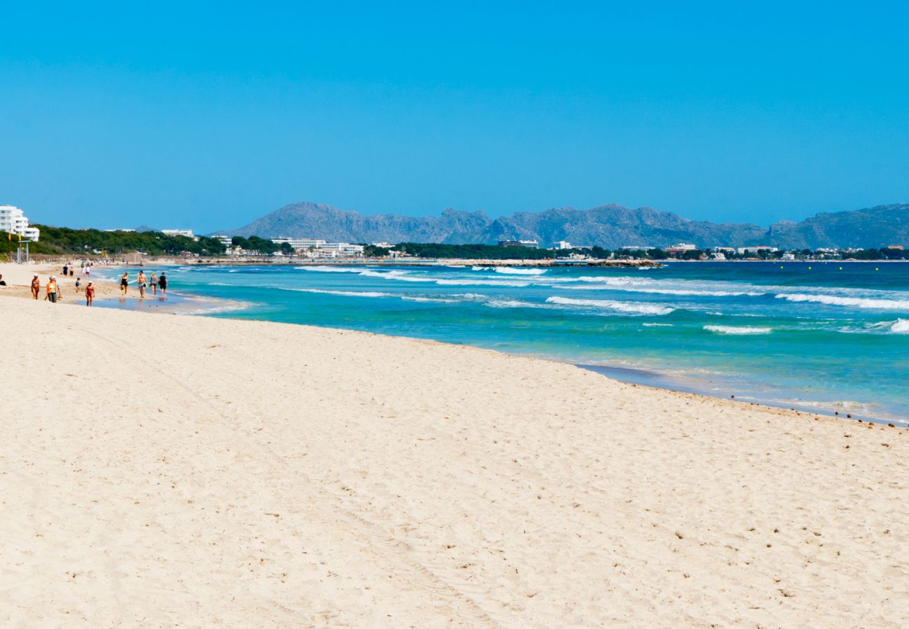 Maison mitoyenne à Alcudia - Estrella pour 8 à 350m de la plage avec piscine à Alcudia AC, WiFi